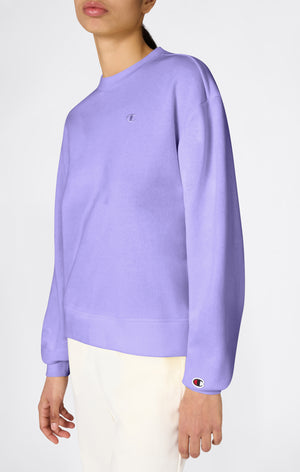 Women’s Lightweight Crewneck Sweatshirt with Tonal Embroidered “C” Logo Icons