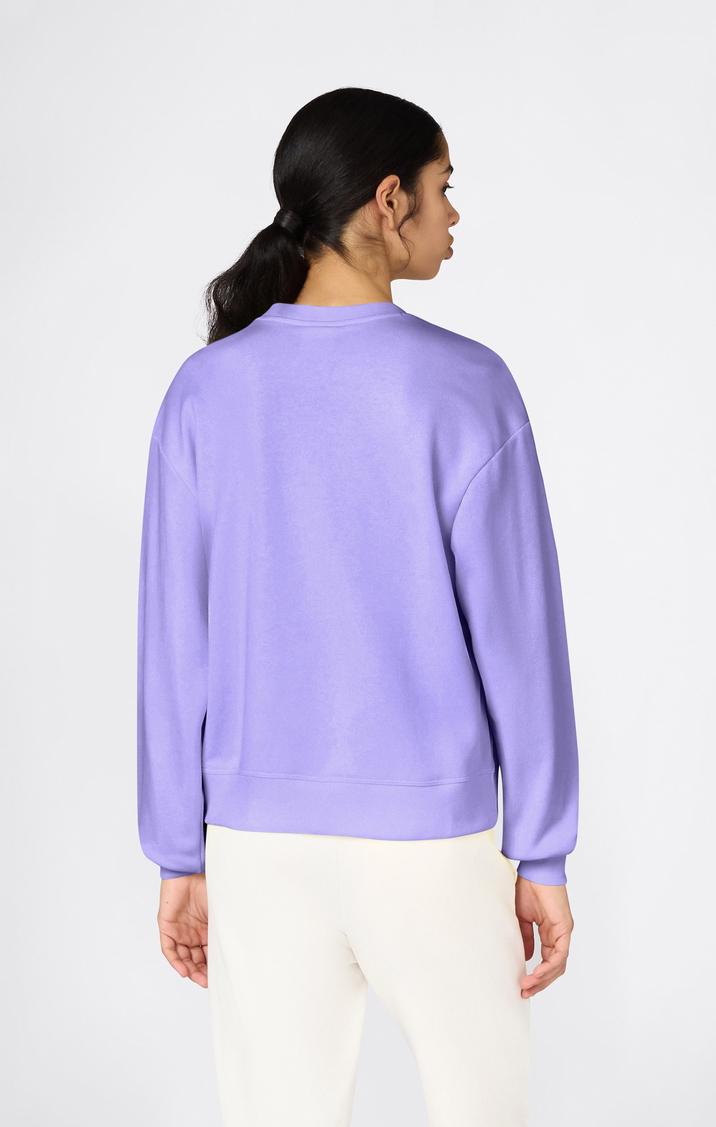 Women’s Lightweight Crewneck Sweatshirt with Tonal Embroidered “C” Logo Icons