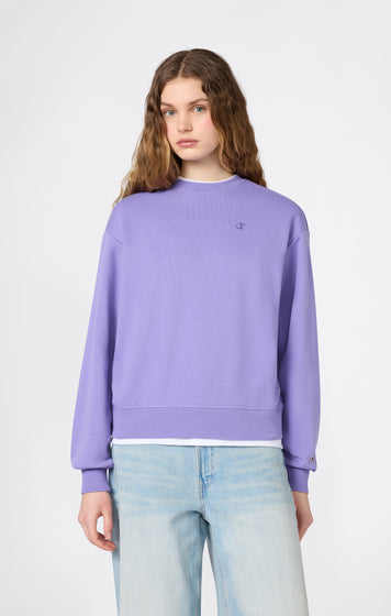 Sweat Léger Col Rond avec Logo “C” Ton sur Ton Brodé pour Femme Icons