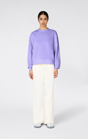 Women’s Lightweight Crewneck Sweatshirt with Tonal Embroidered “C” Logo Icons