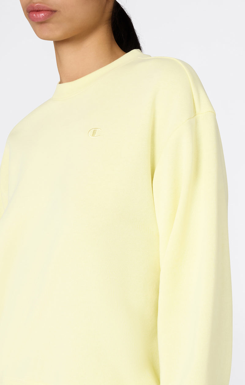 Sweat Léger Col Rond avec Logo “C” Ton sur Ton Brodé pour Femme Icons