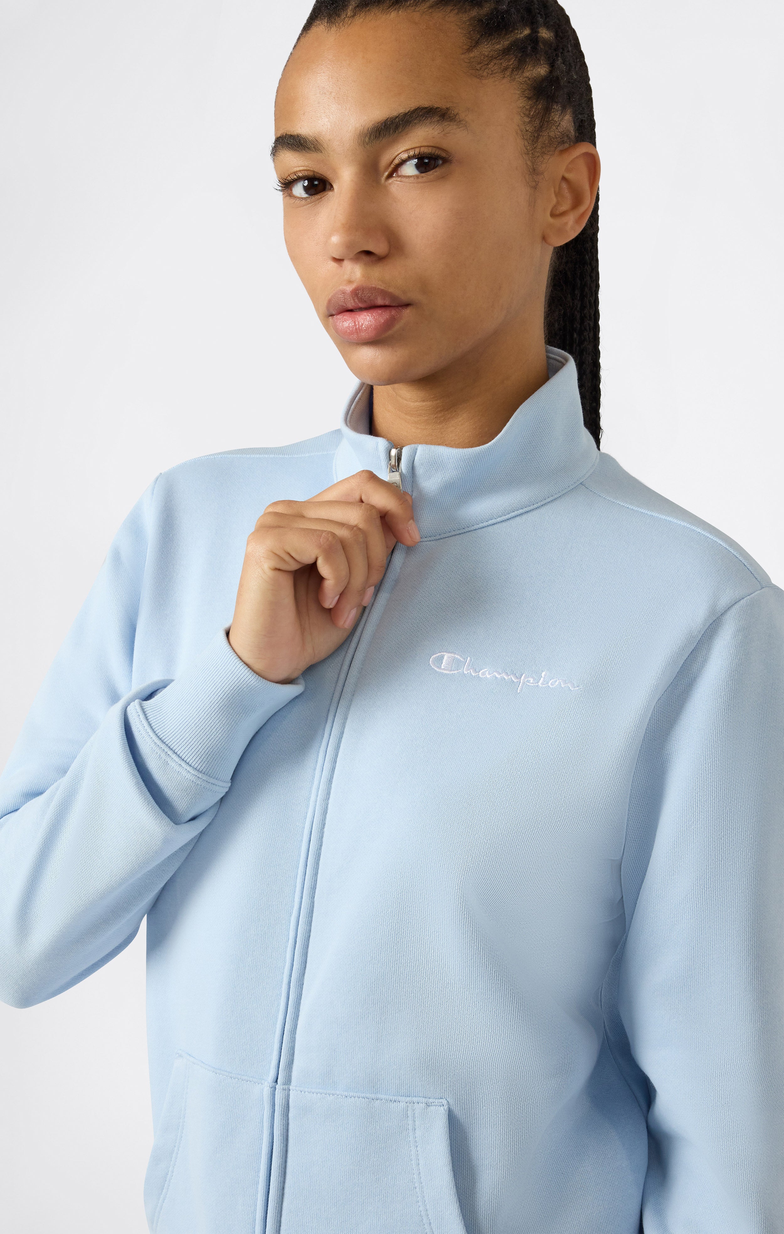 Women’s Lightweight Full Zip Sweatshirt with Contrast Logo Icons