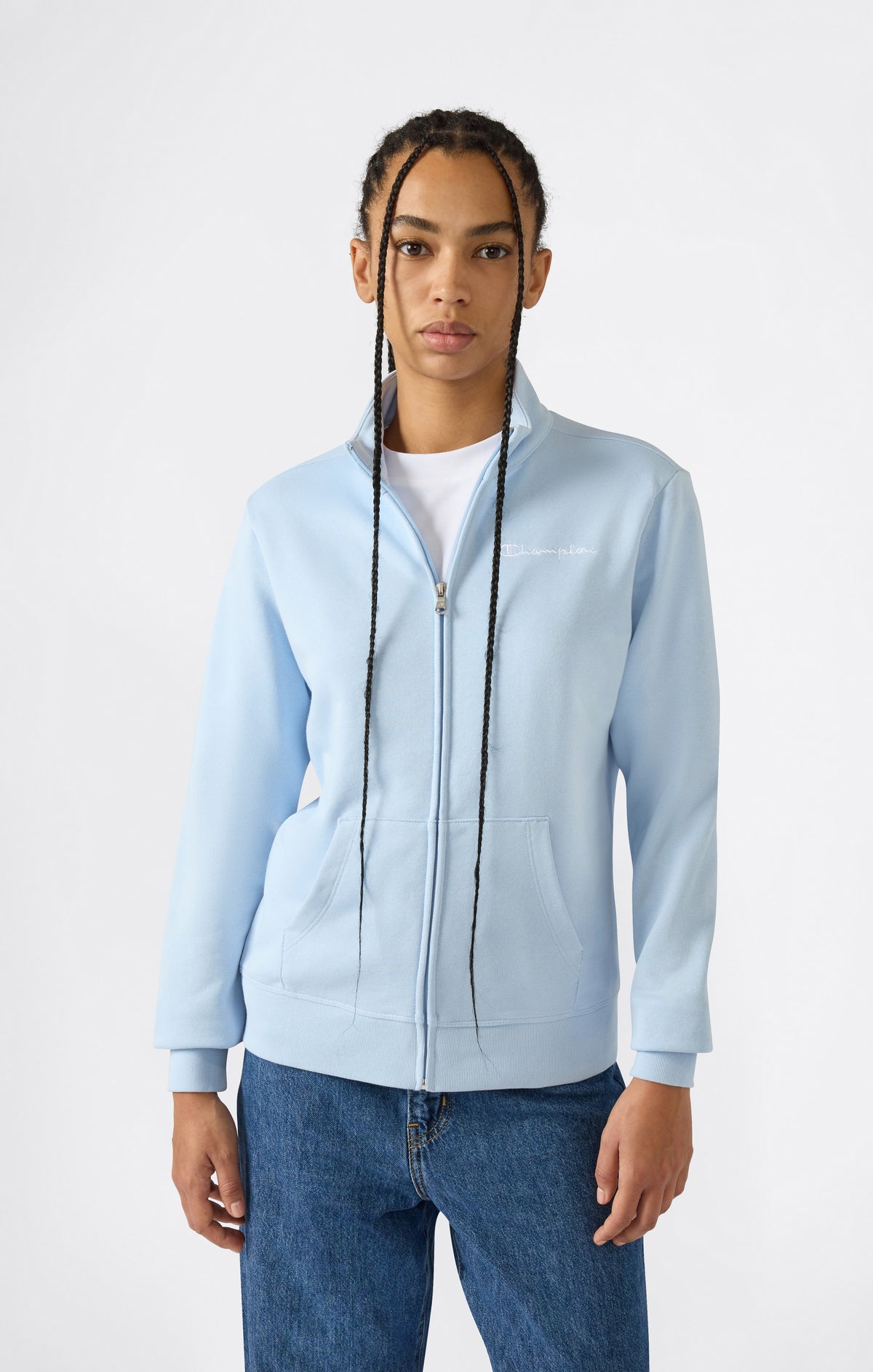 Women’s Lightweight Full Zip Sweatshirt with Contrast Logo Icons