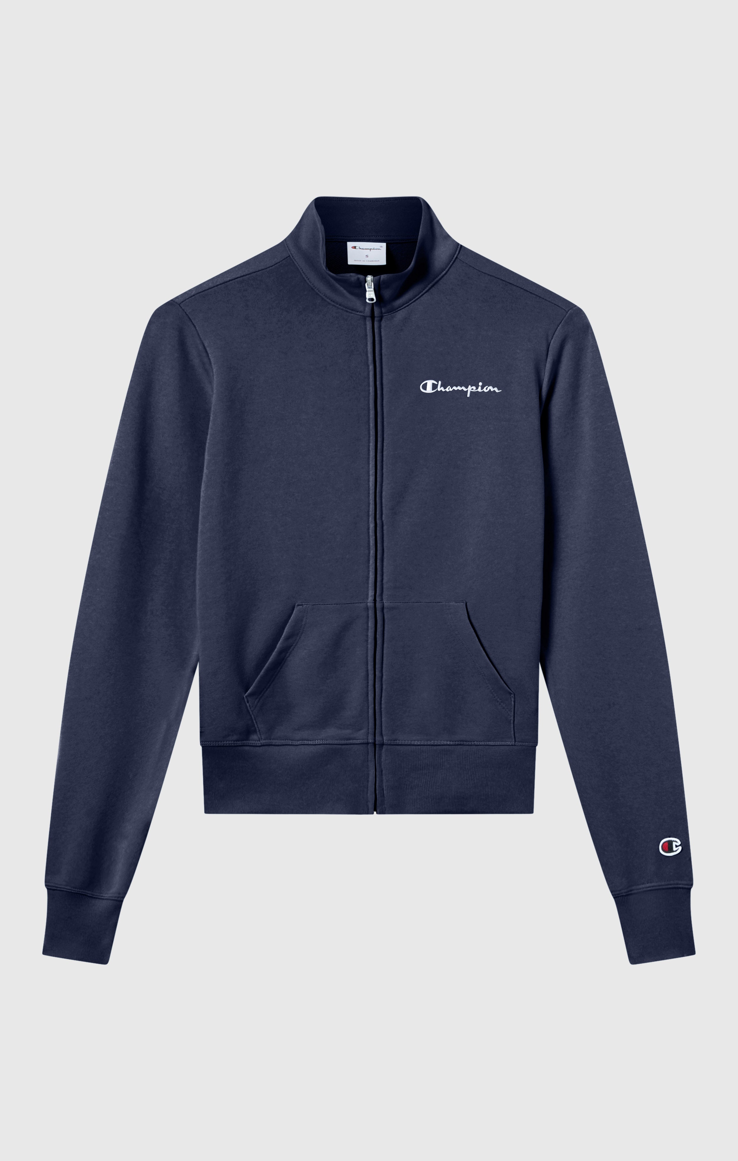 Leichte Damen Sweatjacke mit durchgehendem Reißverschluss und Kontrastlogo Icons