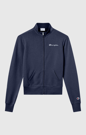 Leichte Damen Sweatjacke mit durchgehendem Reißverschluss und Kontrastlogo Icons