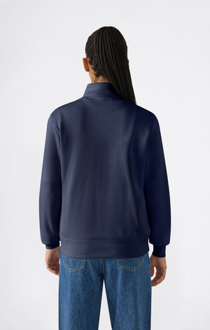 Leichte Damen Sweatjacke mit durchgehendem Reißverschluss und Kontrastlogo Icons