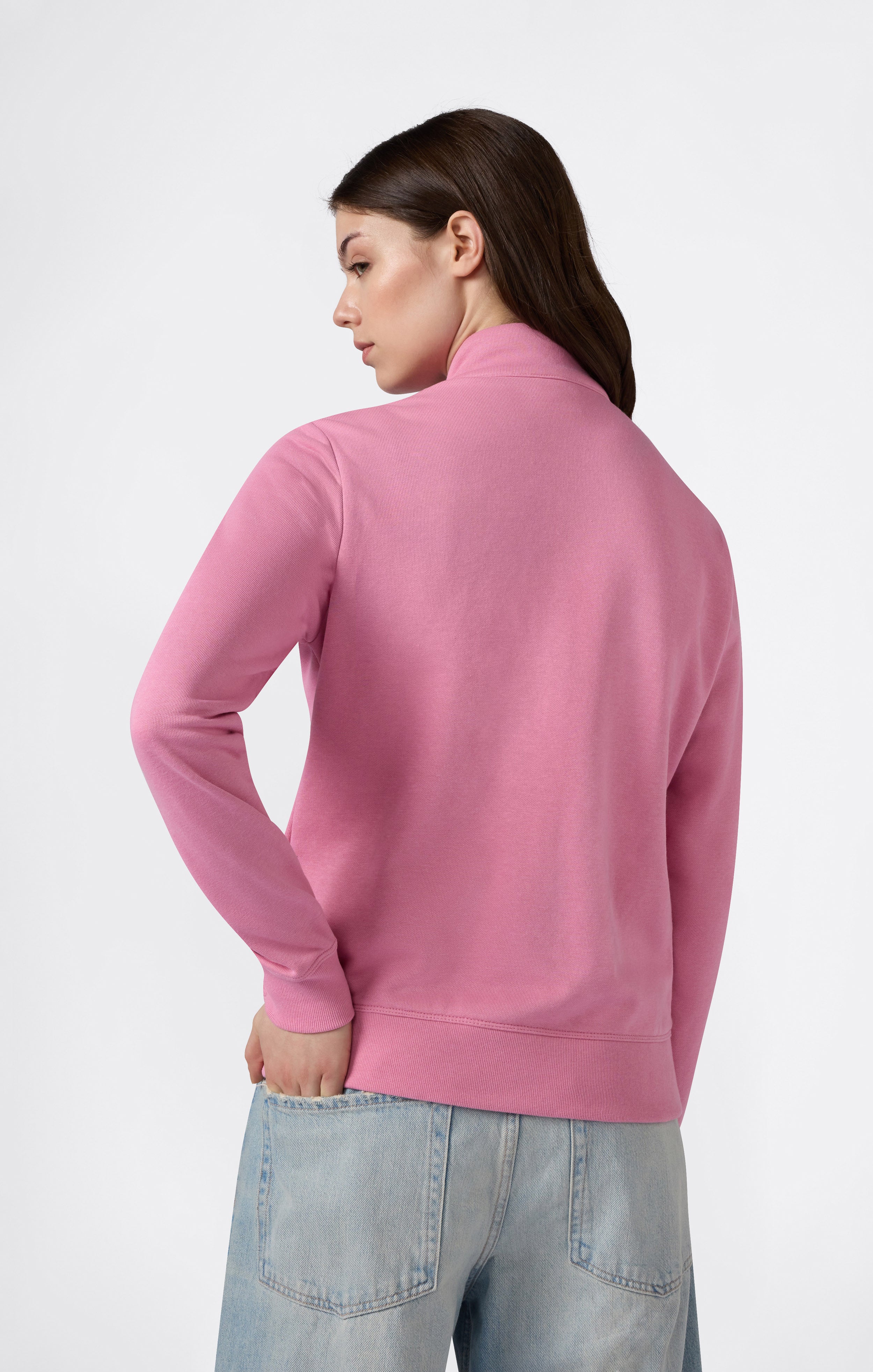 Women’s Lightweight Full Zip Sweatshirt with Contrast Logo Icons