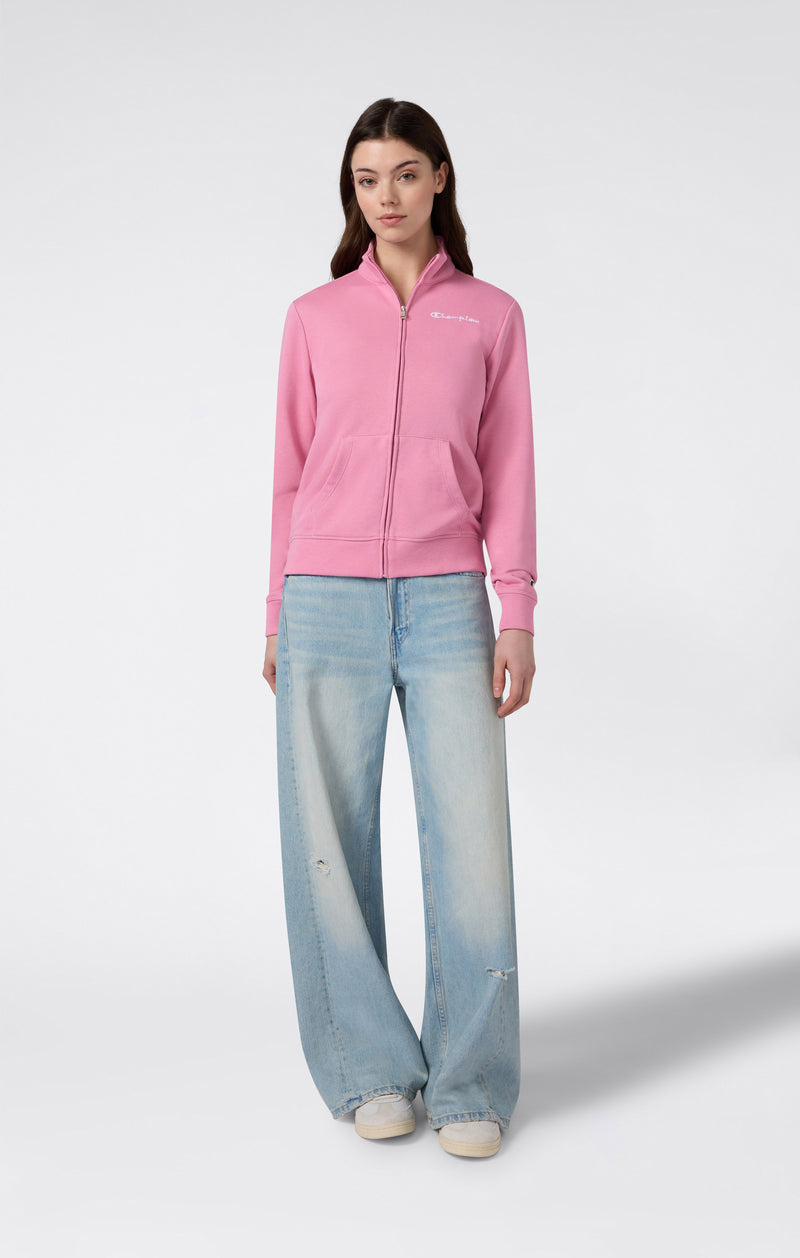 Women’s Lightweight Full Zip Sweatshirt with Contrast Logo Icons