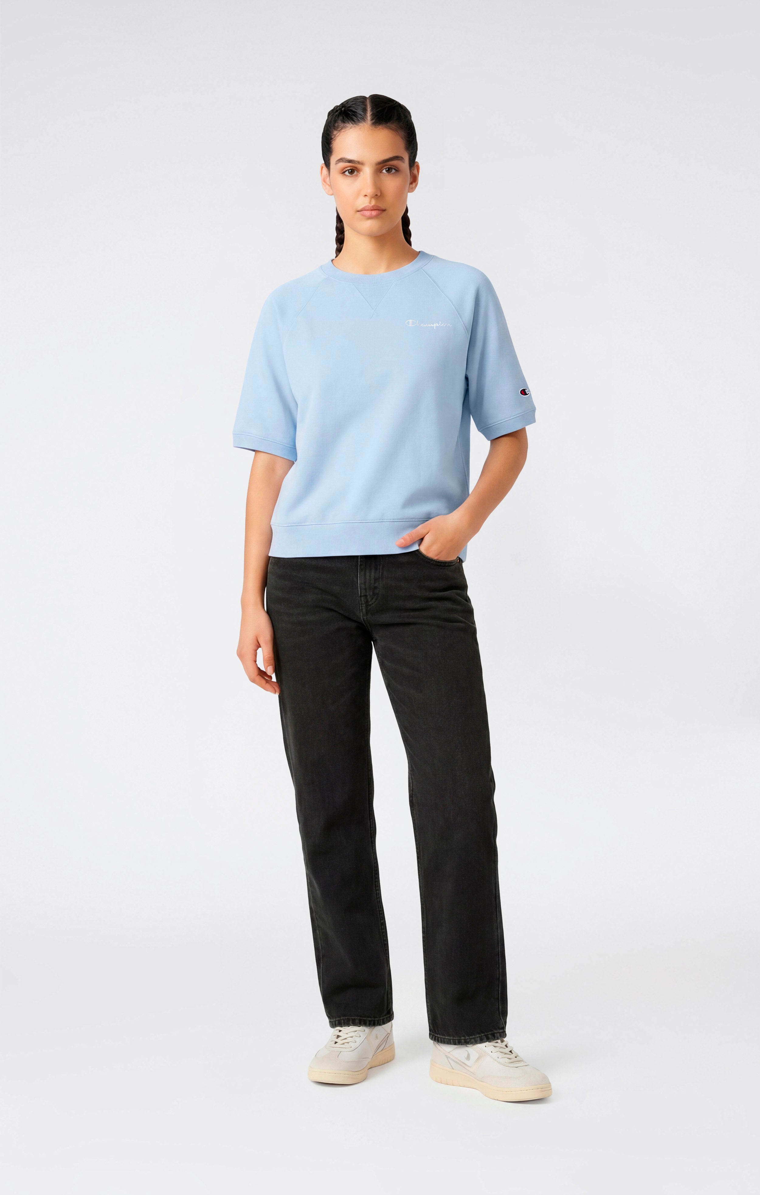 Women’s Lightweight Short Sleeve Crewneck Sweatshirt Icons