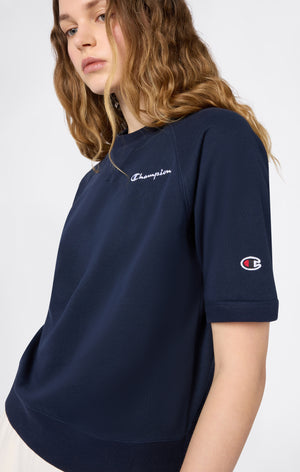 Felpa Leggera Girocollo a Maniche Corte da Donna Icons