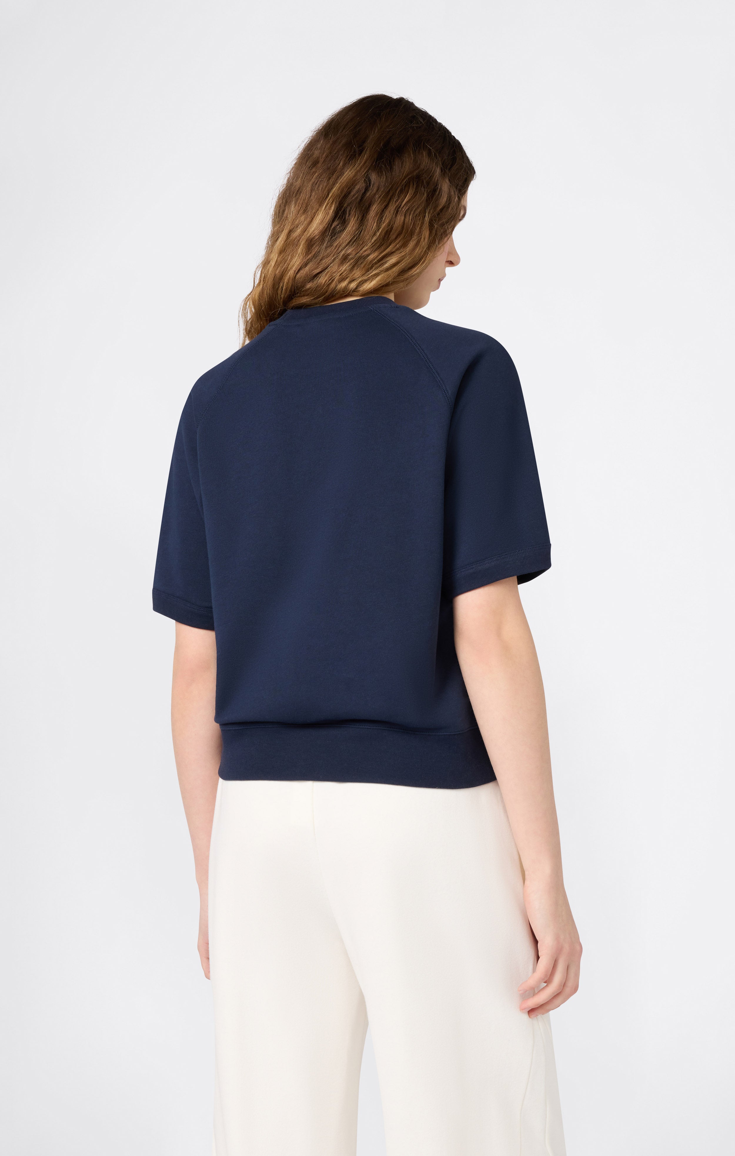 Felpa Leggera Girocollo a Maniche Corte da Donna Icons