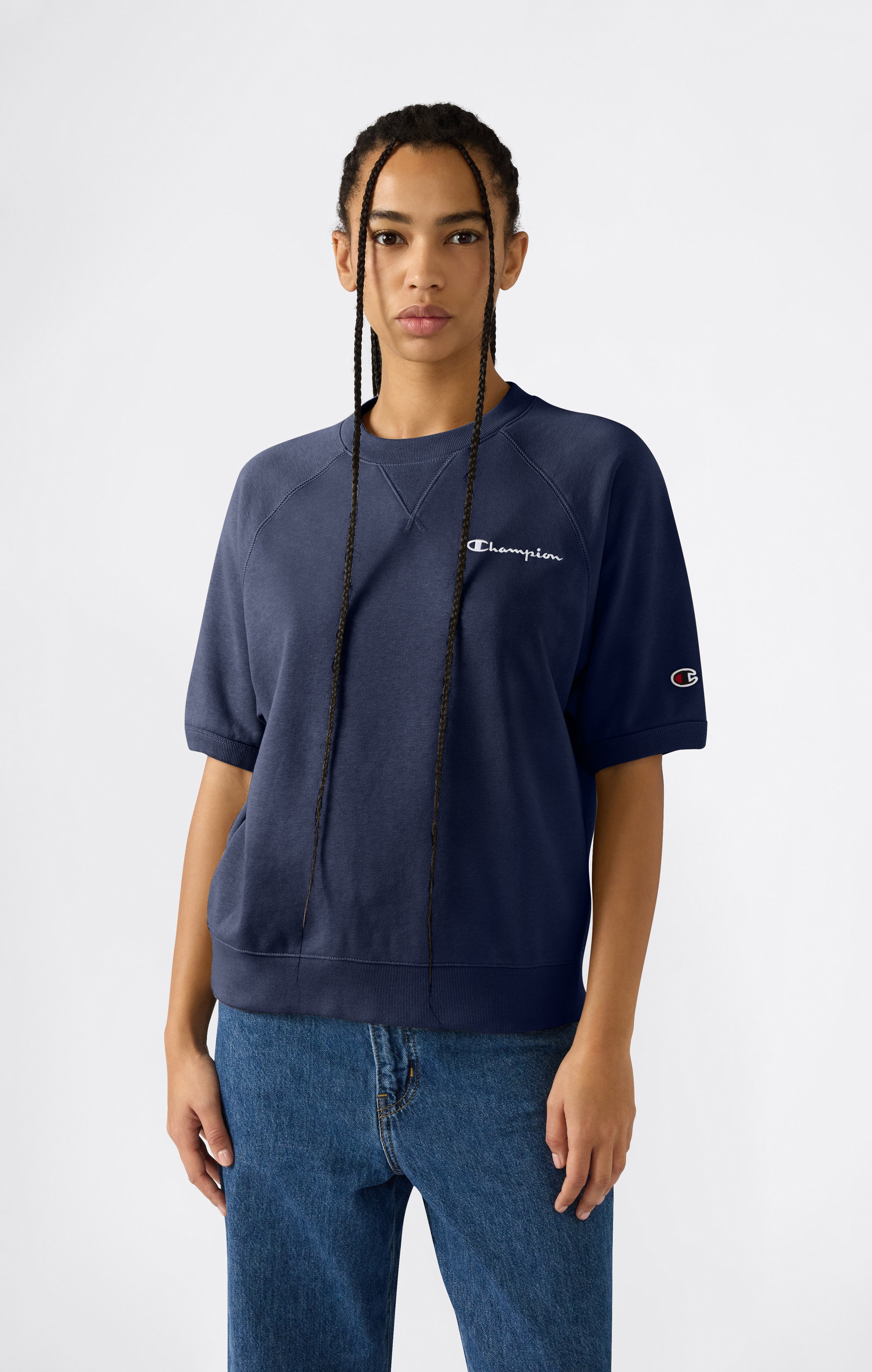 Women’s Lightweight Short Sleeve Crewneck Sweatshirt Icons