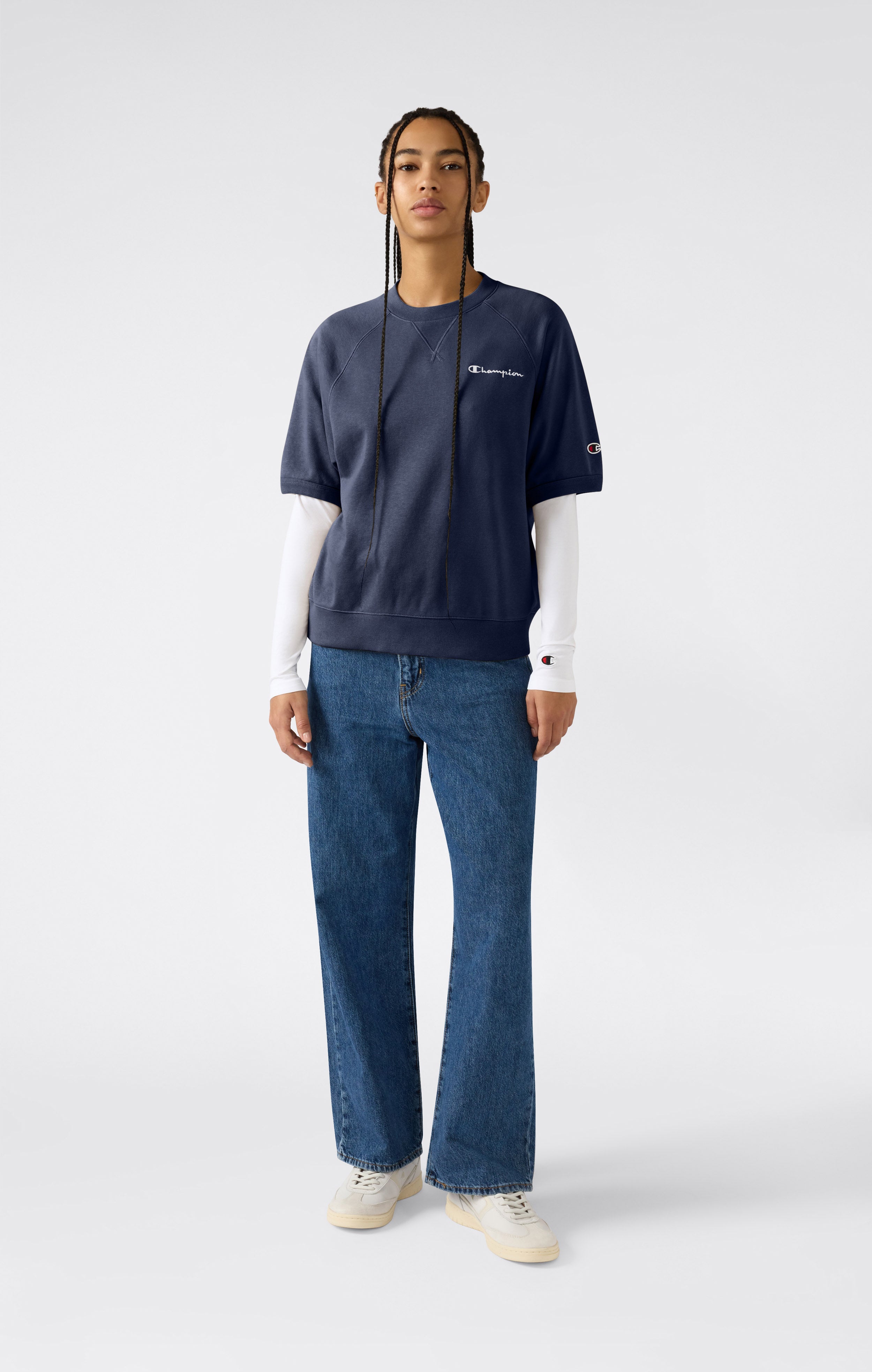 Women’s Lightweight Short Sleeve Crewneck Sweatshirt Icons