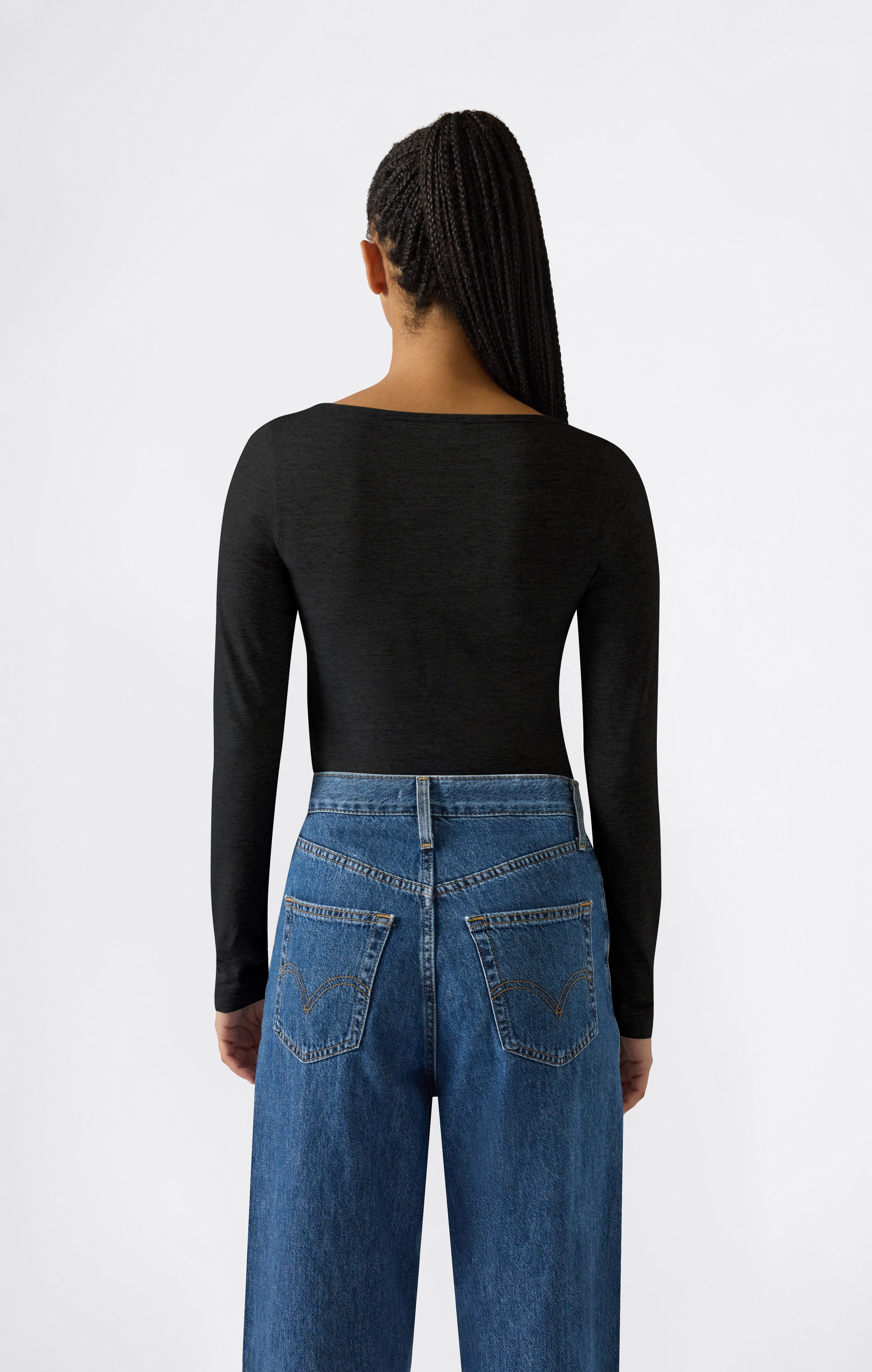 Damen Langarm-T-Shirt mit Rundhalsausschnitt