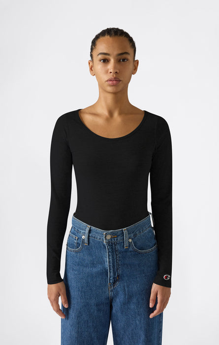 Damen Langarm-T-Shirt mit Rundhalsausschnitt