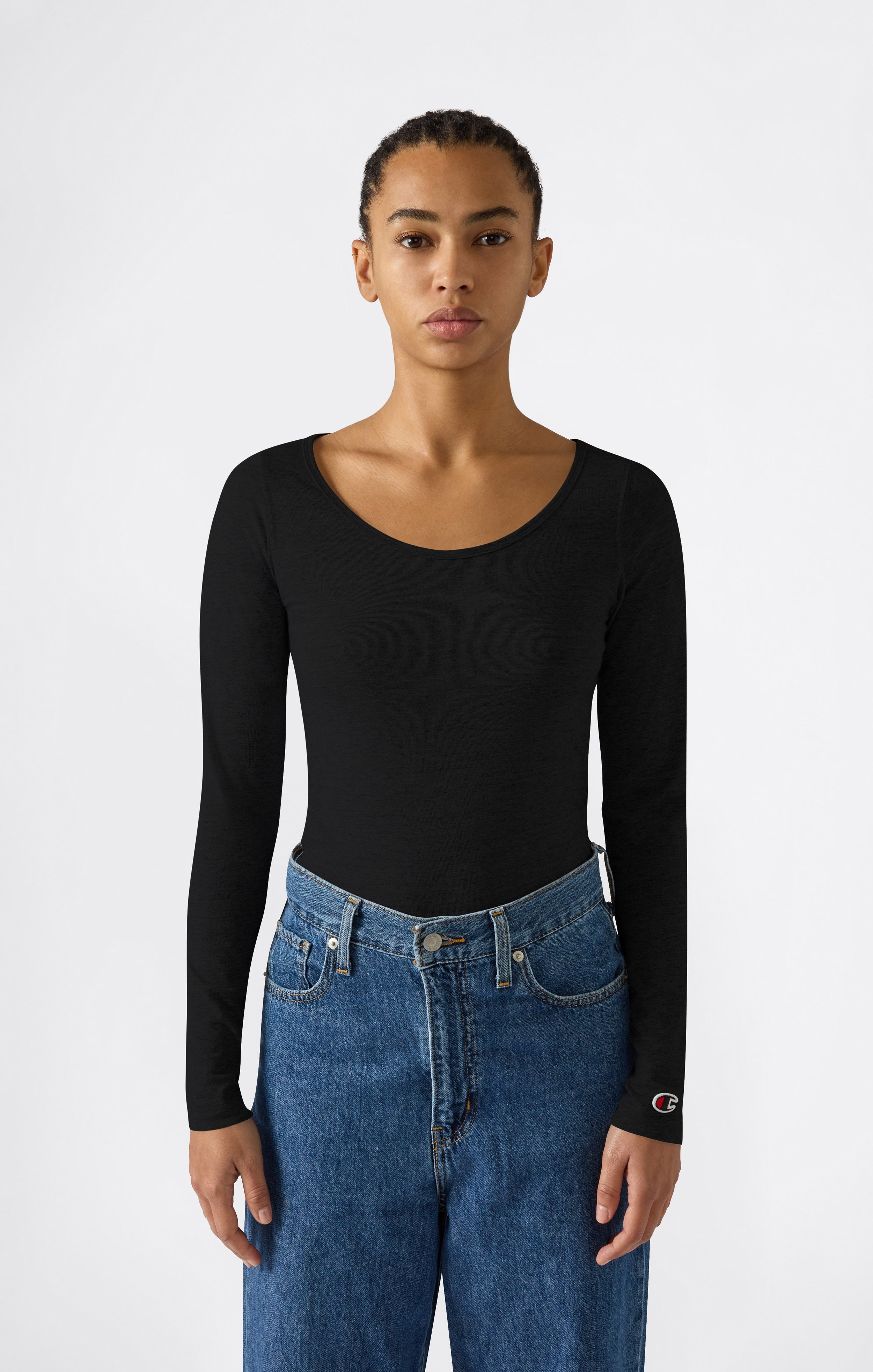 Damen Langarm-T-Shirt mit Rundhalsausschnitt