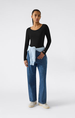 Damen Langarm-T-Shirt mit Rundhalsausschnitt