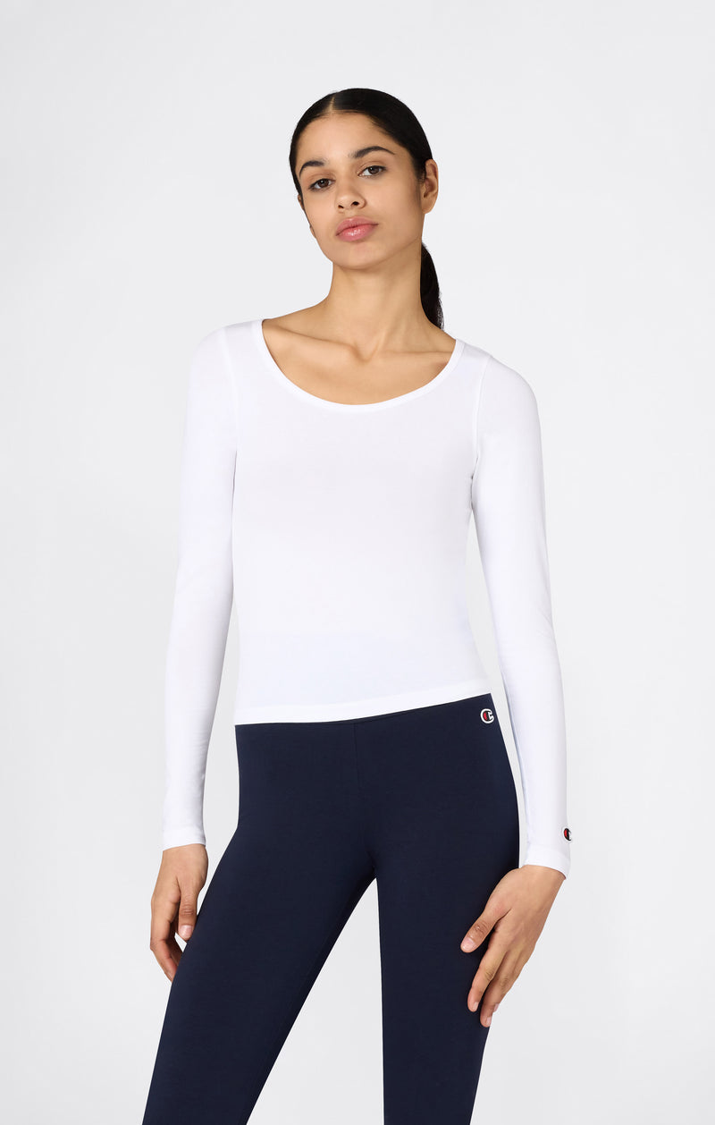 Damen Langarm-T-Shirt mit Rundhalsausschnitt