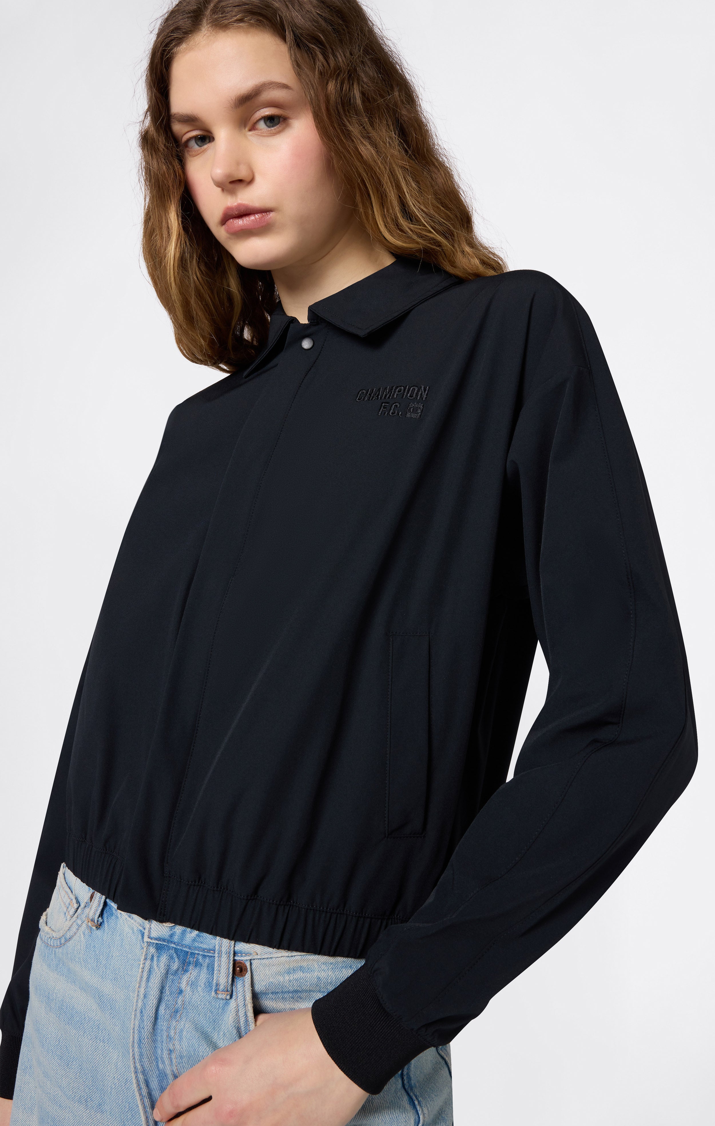 Chaqueta Bomber con Cremallera Completa para Mujer