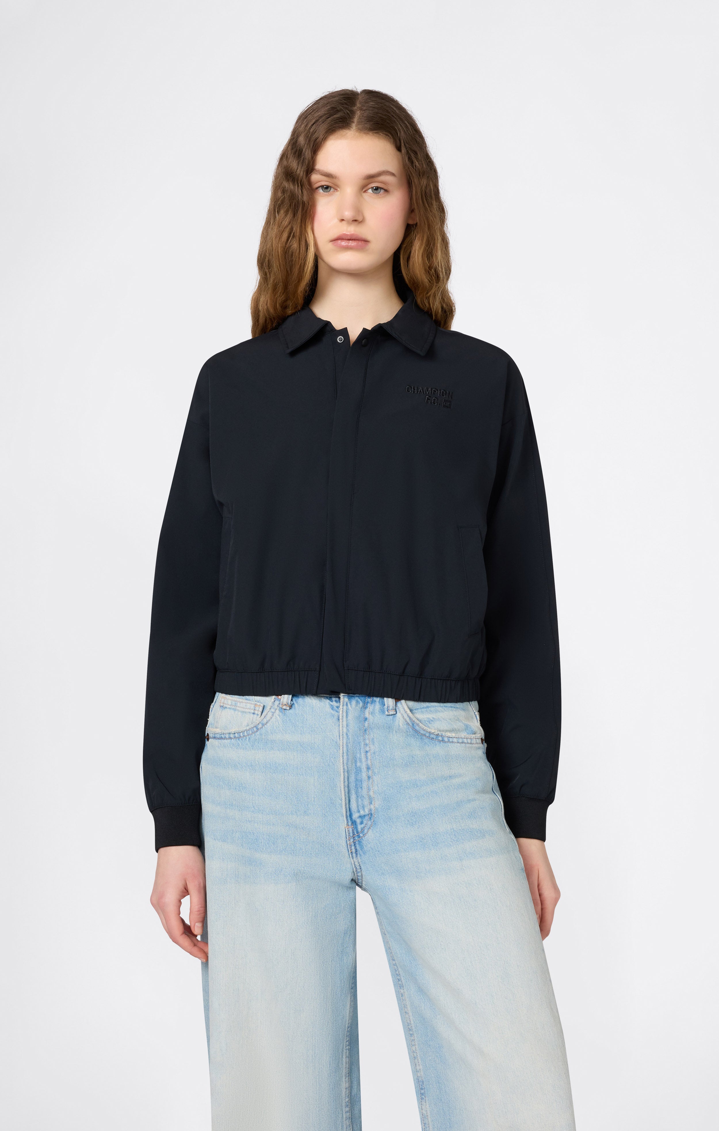 Chaqueta Bomber con Cremallera Completa para Mujer