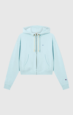 Sweat à Capuche Léger avec Zip Intégral Reverse Weave pour Femme