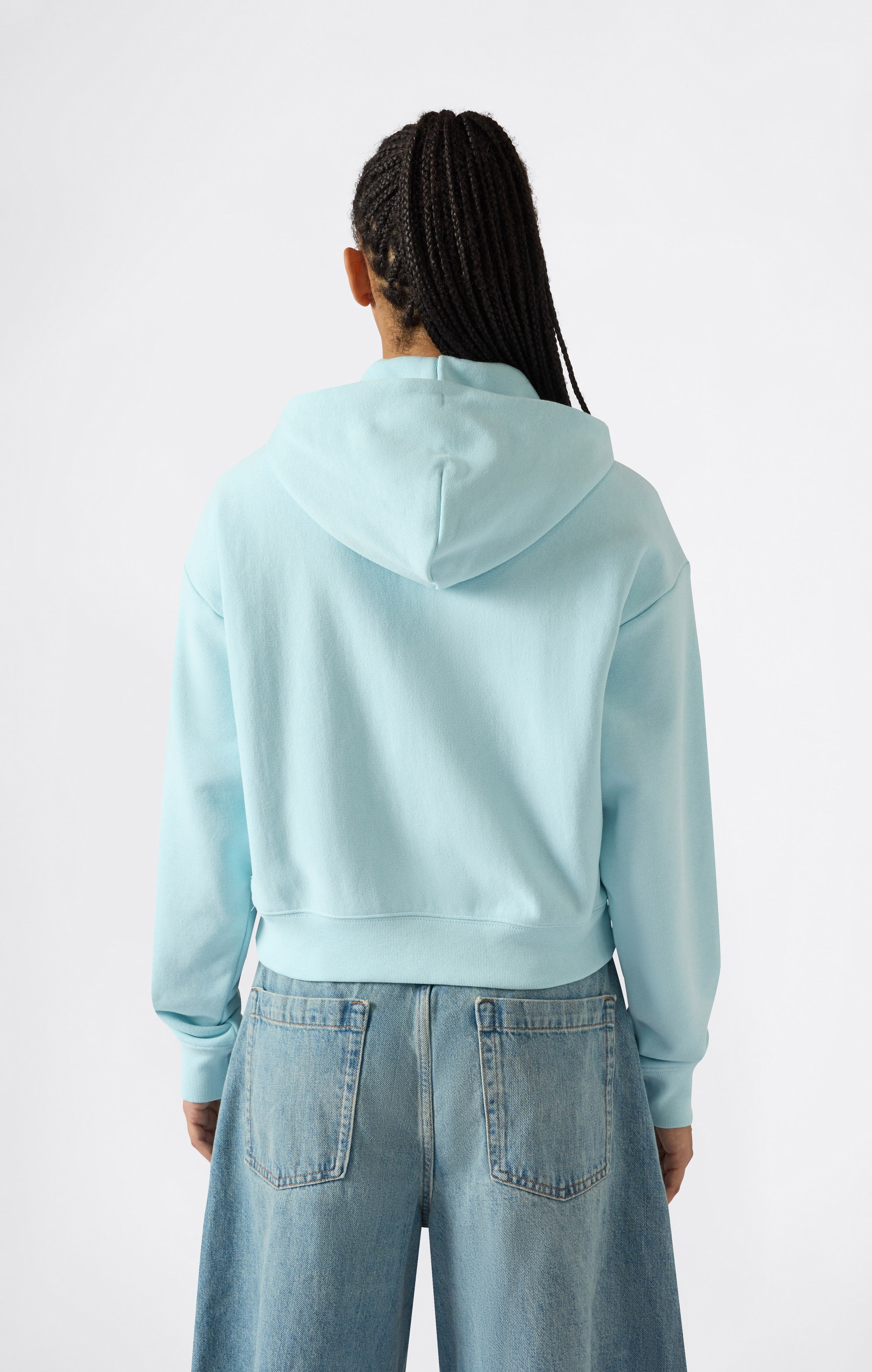 Sweat à Capuche Léger avec Zip Intégral Reverse Weave pour Femme