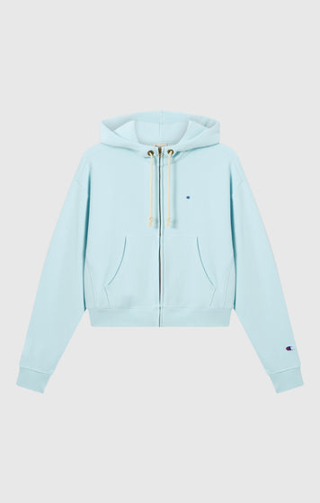 Sweat à Capuche Léger avec Zip Intégral Reverse Weave pour Femme