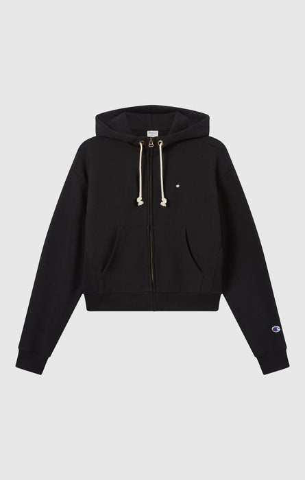 Damen Leichter Reverse Weave Hoodie mit Durchgehendem Reißverschluss