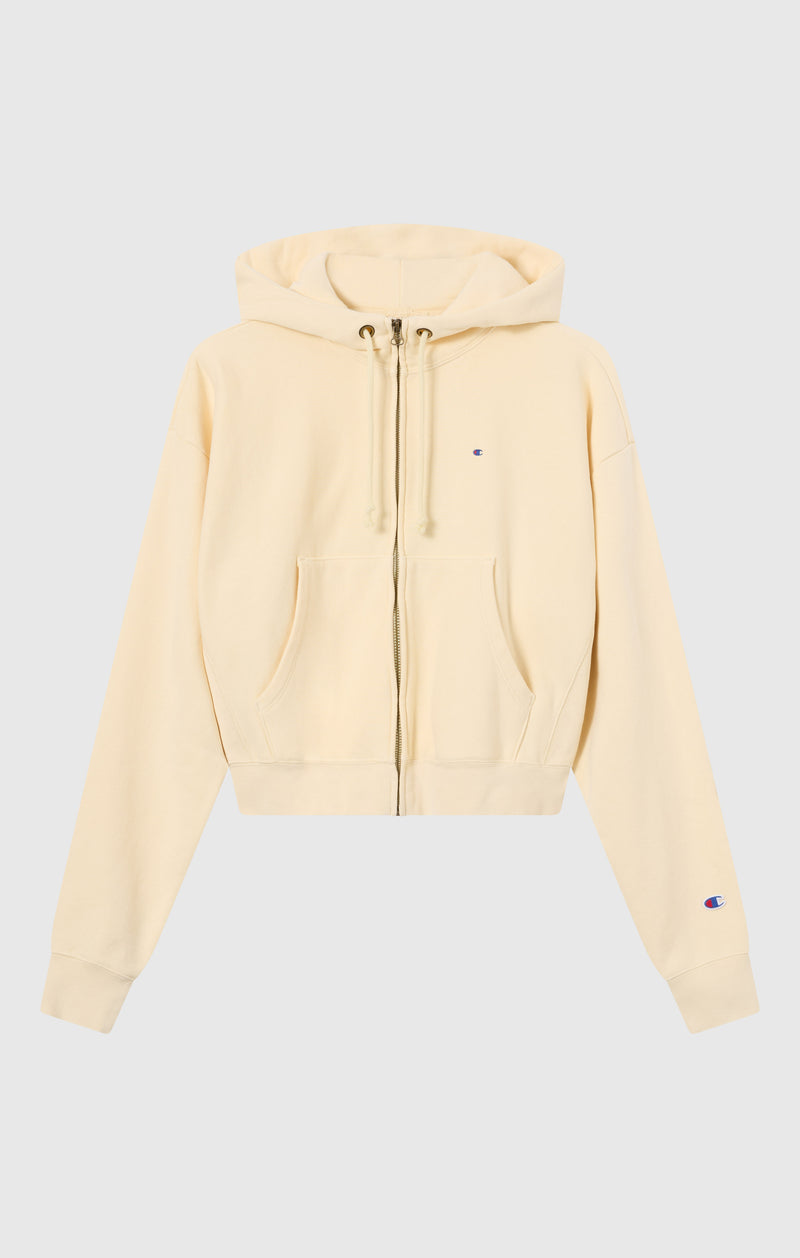 Damen Leichter Reverse Weave Hoodie mit Durchgehendem Reißverschluss