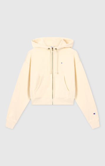 Sweat à Capuche Léger avec Zip Intégral Reverse Weave pour Femme