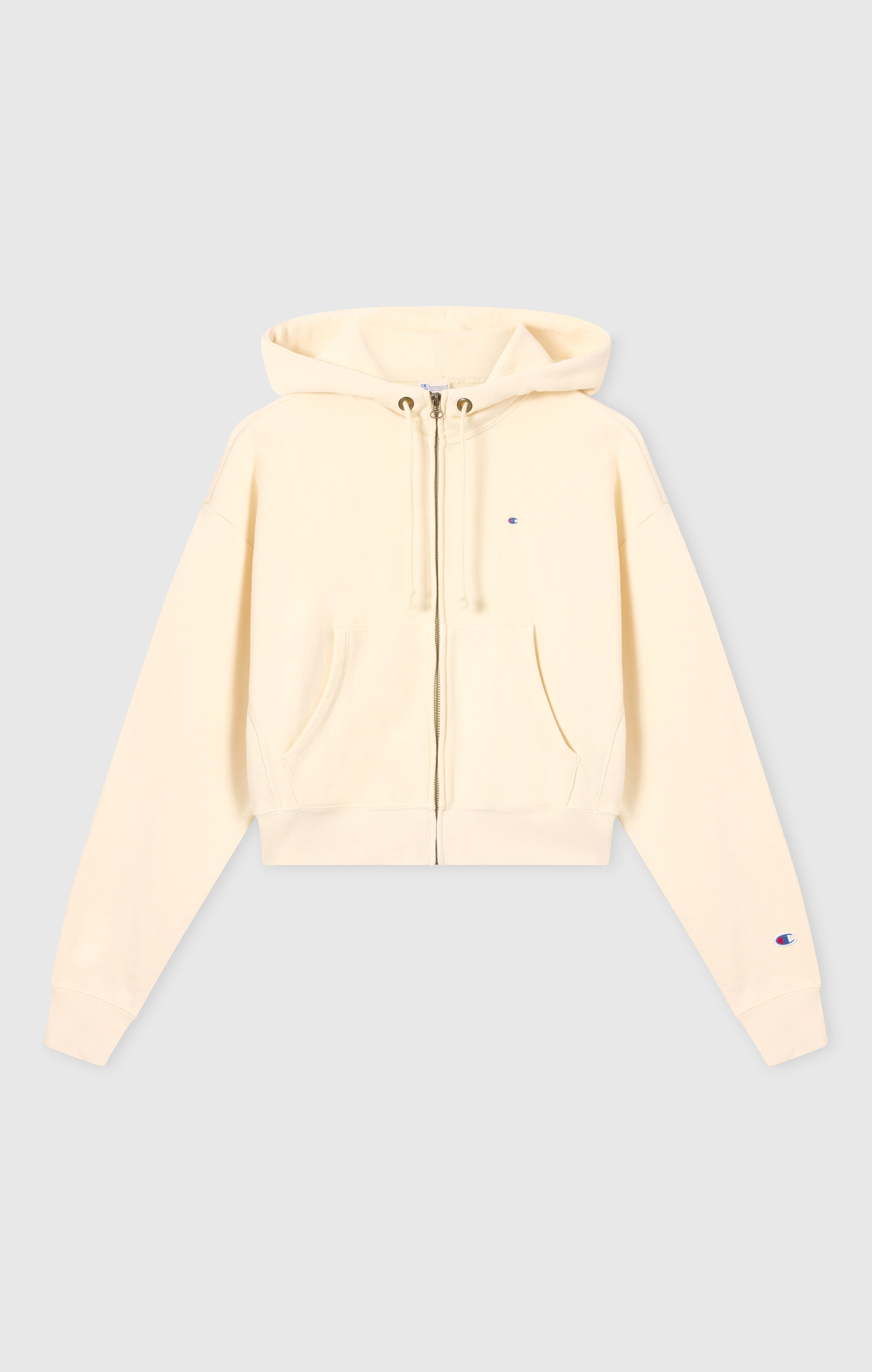 Felpa con Cappuccio Leggera con Zip Intera Reverse Weave da Donna