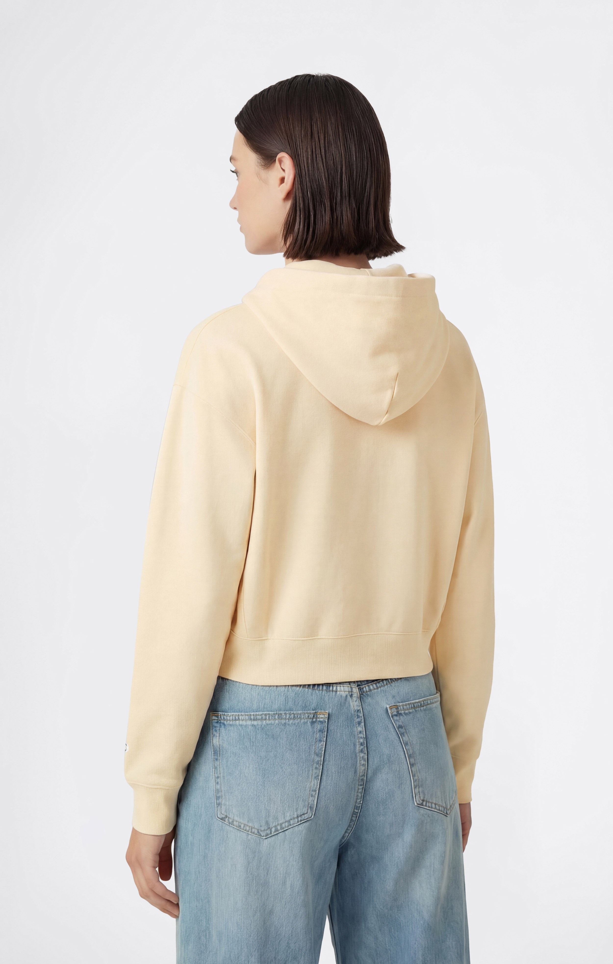 Damen Leichter Reverse Weave Hoodie mit Durchgehendem Reißverschluss