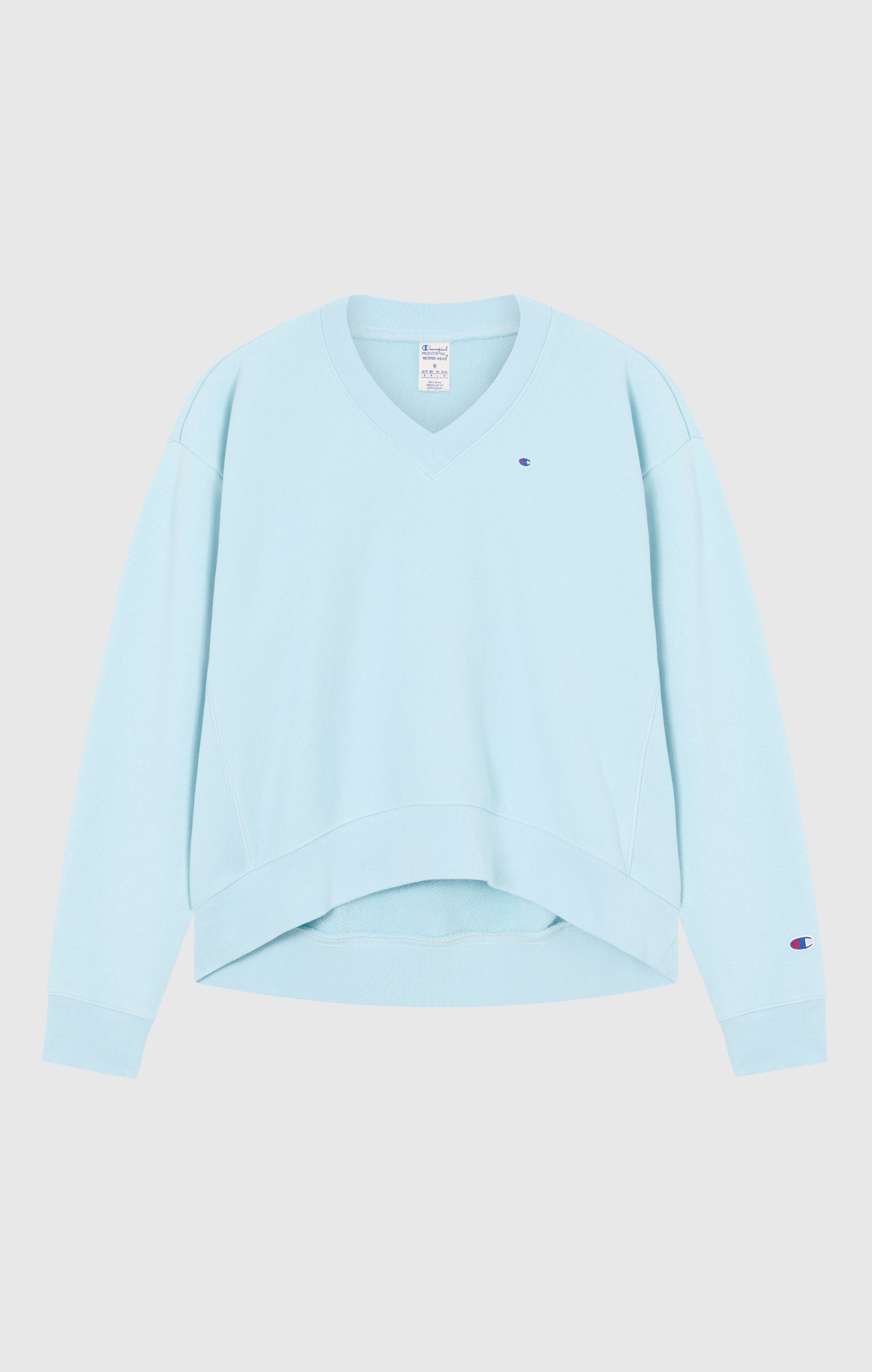 Damen Leichtes Reverse Weave Sweatshirt mit V-Ausschnitt