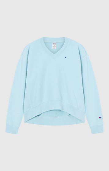 Sweat Léger à Col V Reverse Weave pour Femme