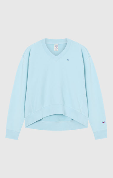 Women’s Lightweight Reverse Weave V-Neck Sweatshirt