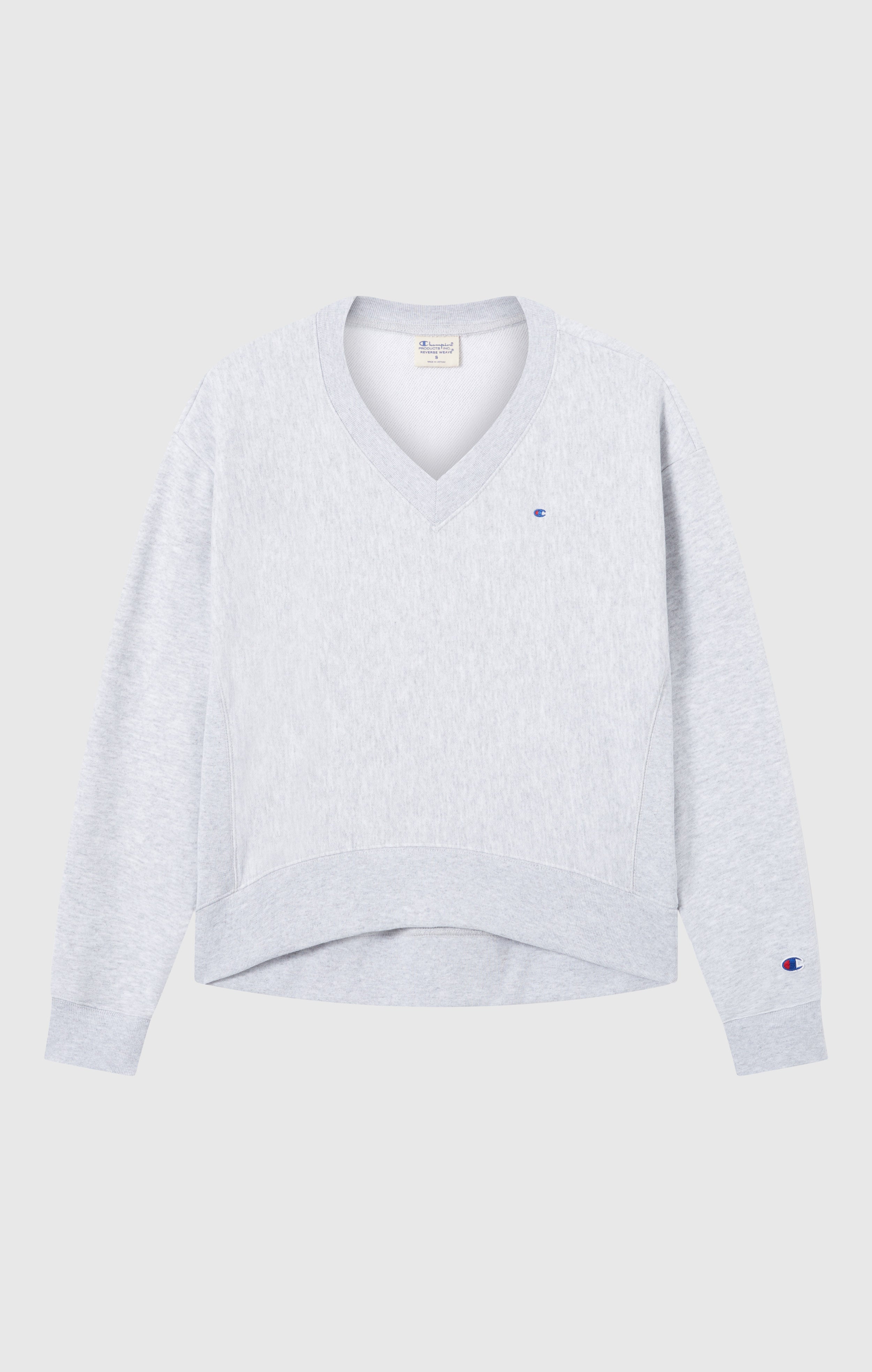 Felpa Leggera con Scollo a V Reverse Weave da Donna