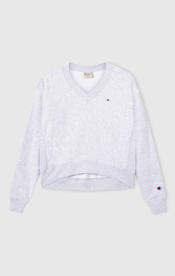 Sweat Léger à Col V Reverse Weave pour Femme
