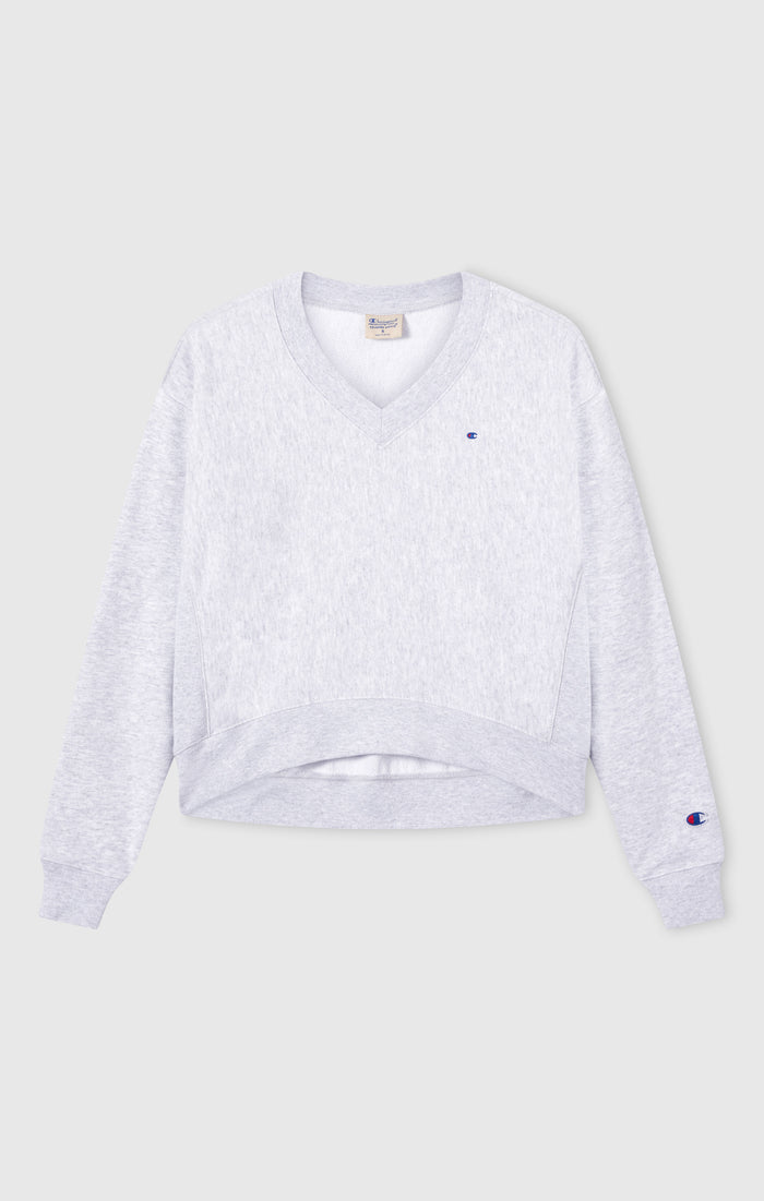 Sudadera Ligera con Cuello en V Reverse Weave para Mujer