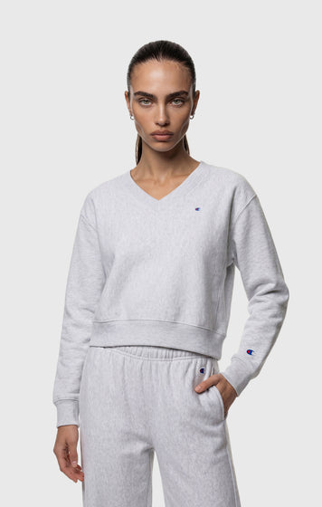 Sweat Léger à Col V Reverse Weave pour Femme