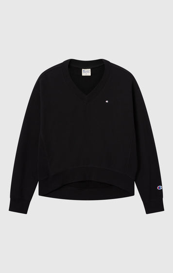 Sweat Léger à Col V Reverse Weave pour Femme