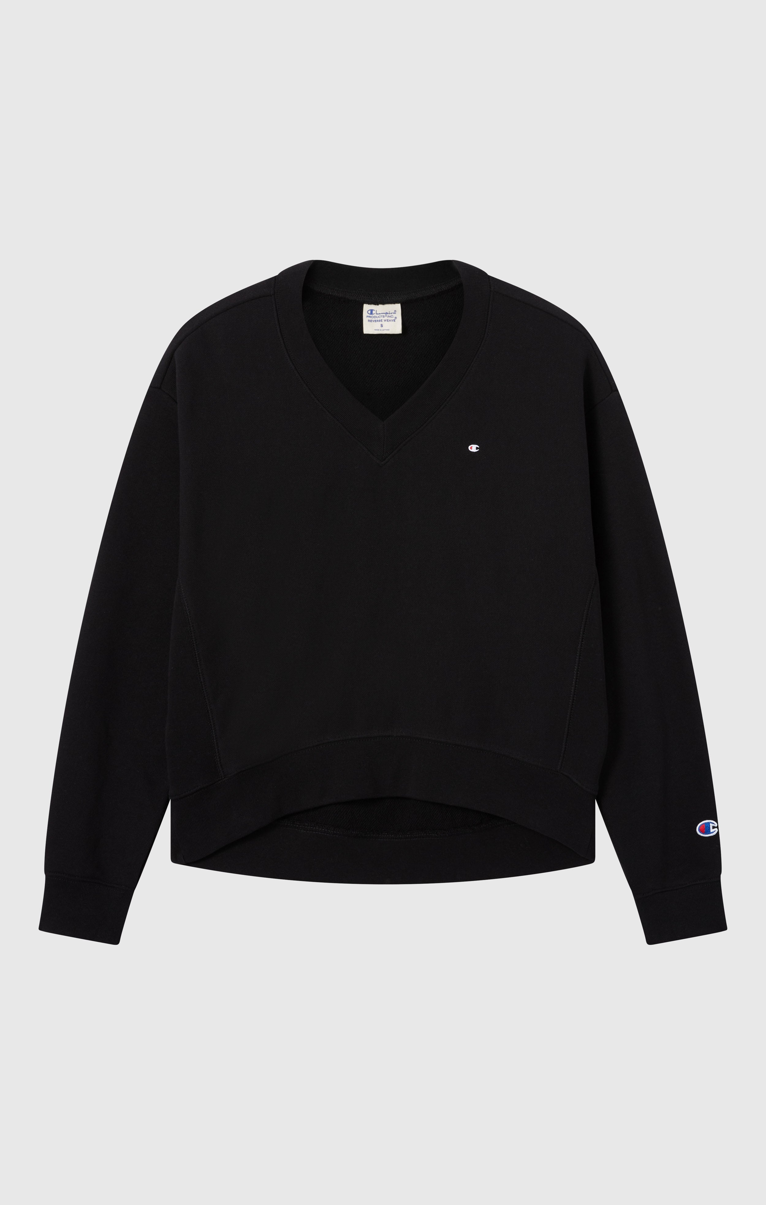 Felpa Leggera con Scollo a V Reverse Weave da Donna