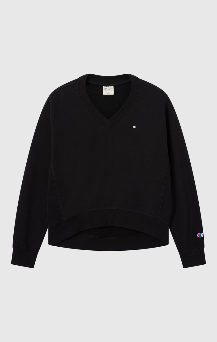 Women’s Lightweight Reverse Weave V-Neck Sweatshirt