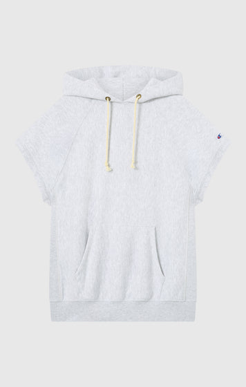 Felpa Leggera Smanicata con Cappuccio Reverse Weave da Donna