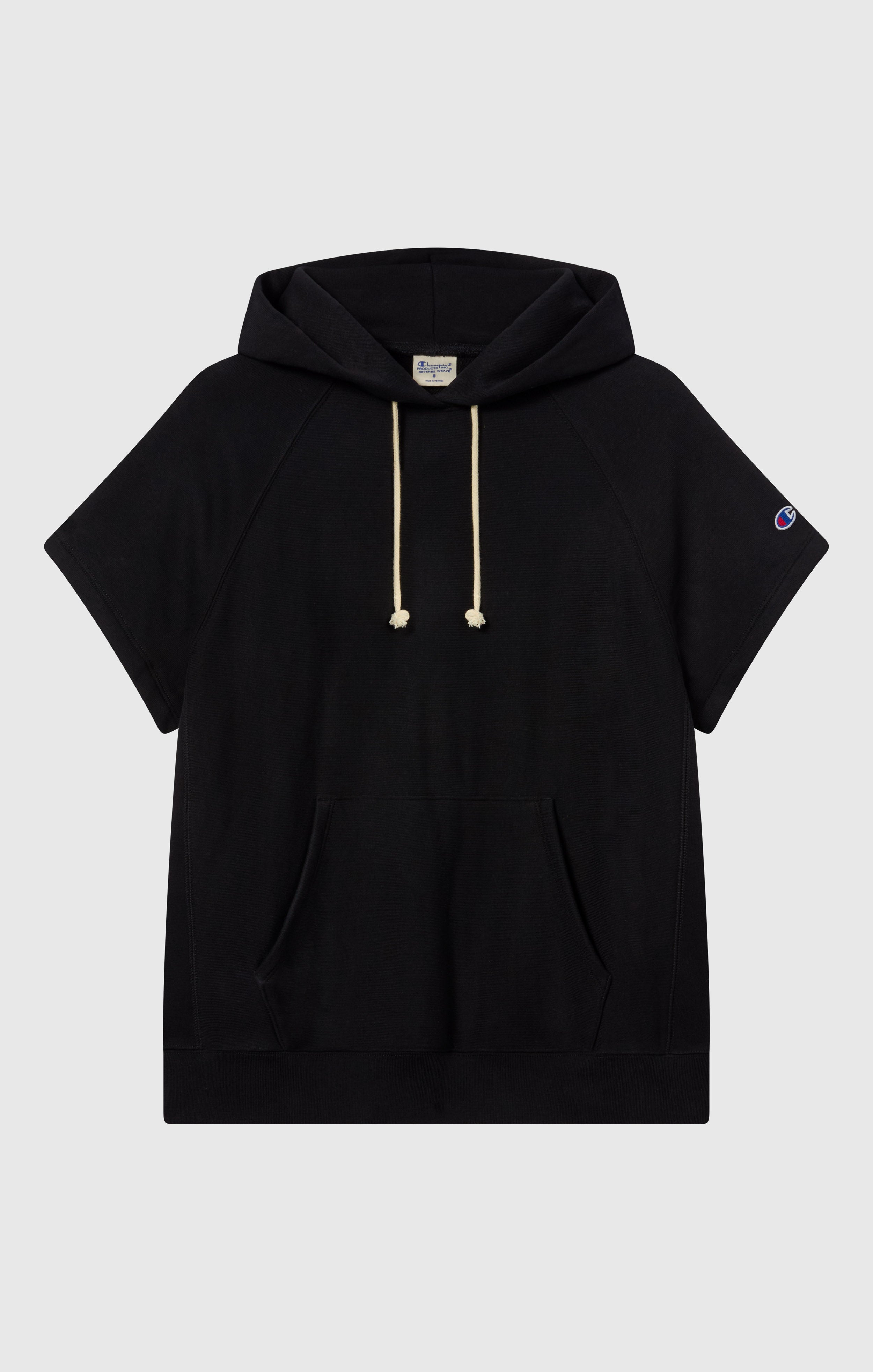 Felpa Leggera Smanicata con Cappuccio Reverse Weave da Donna