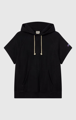 Felpa Leggera Smanicata con Cappuccio Reverse Weave da Donna