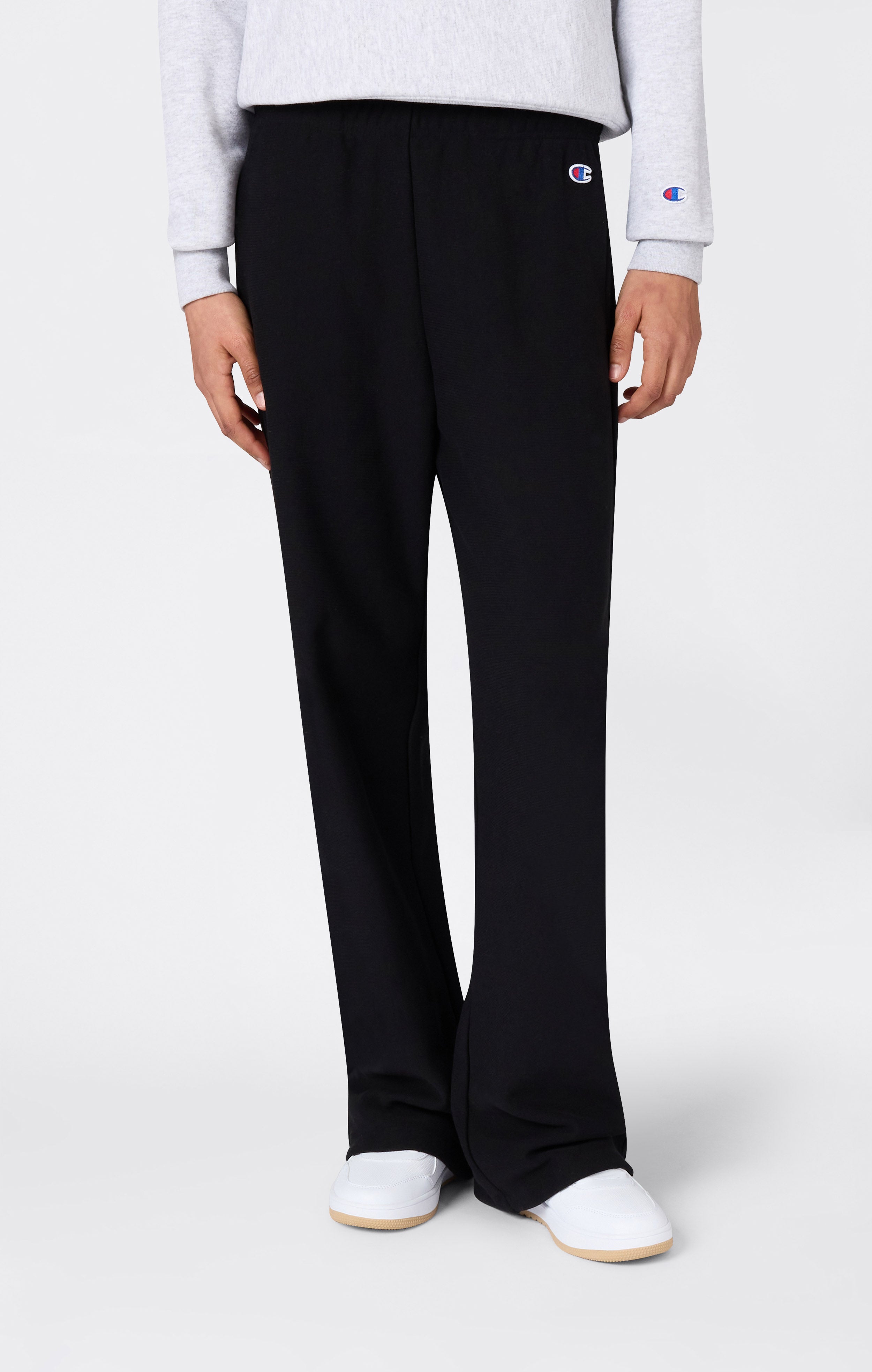 Damen Leichte Reverse Weave Wide Leg Hose