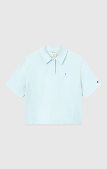 Women’s Cropped Cotton Jersey Polo Shirt