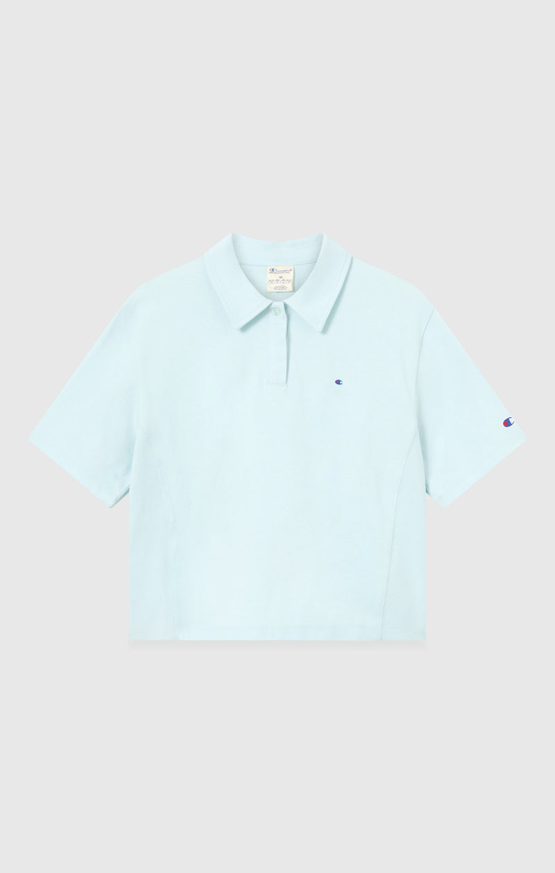 Women’s Cropped Cotton Jersey Polo Shirt