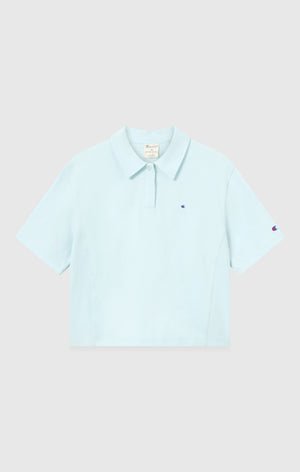 Women’s Cropped Cotton Jersey Polo Shirt