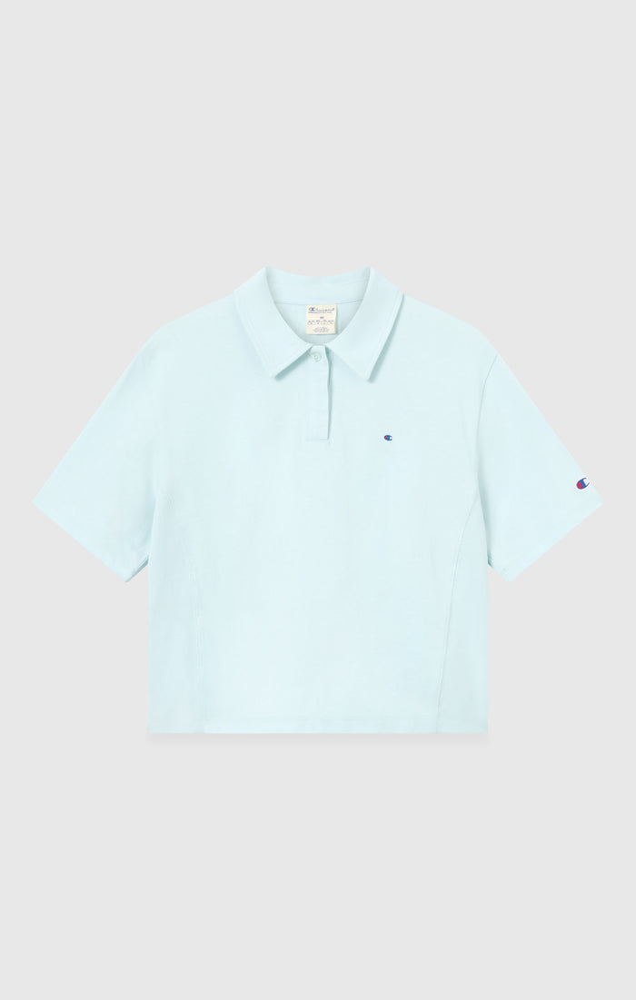 Women’s Cropped Cotton Jersey Polo Shirt